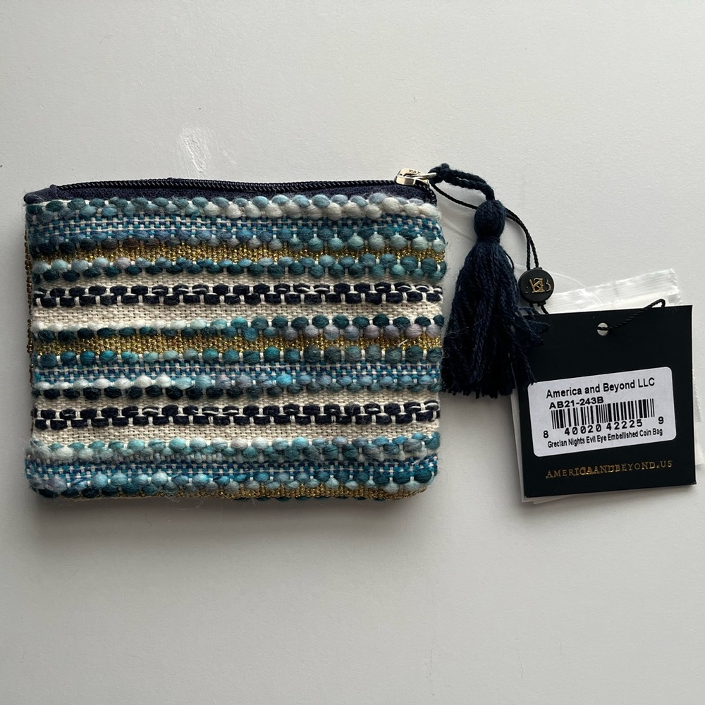 America and Beyond Grecian Nights Evil Eye Embellished Coin Bag - Picture 2 of 4